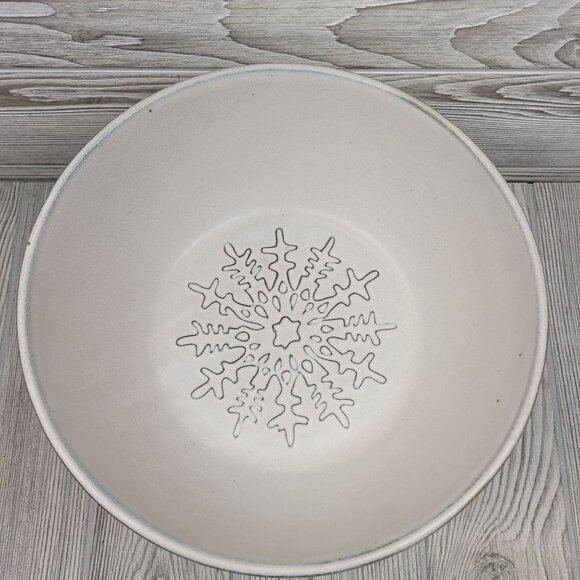 Target Threshold Serving Bowl‎ Terracotta Christmas Winter Snowflake 10 in - Picture 4 of 10